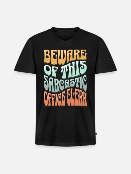 Sarcastic Office Worker Sarcasm - Men's Premium Organic T-shirt with V-neck - black
