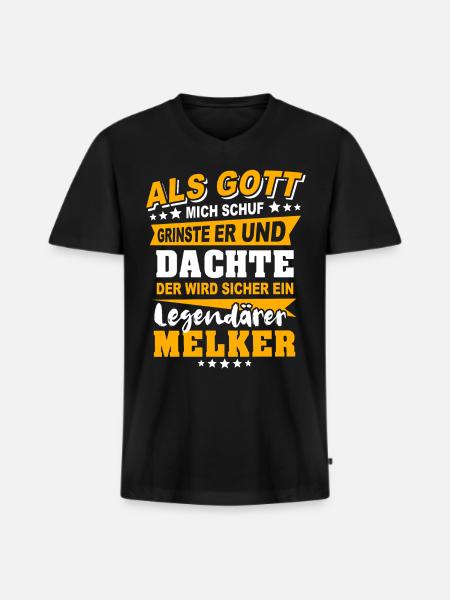 Melker Sayings - Men's Premium Organic T-shirt with V-neck - black