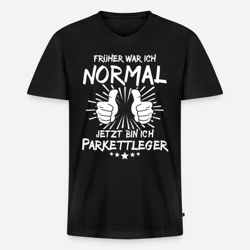 Parkettleger - Männer Premium Bio T-Shirt mit V-Ausschnitt - Schwarz