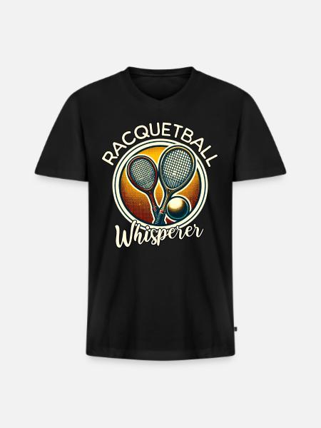 Racquetball Whisperer - Men's Premium Organic T-shirt with V-neck - black