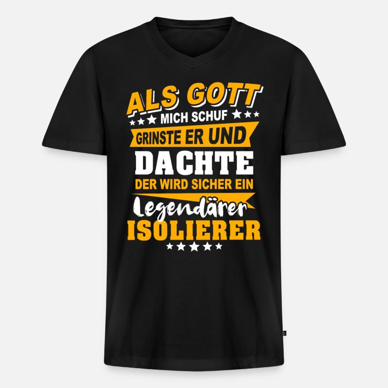 Isolierer Sprüche - Männer Premium Bio T-Shirt mit V-Ausschnitt - Schwarz