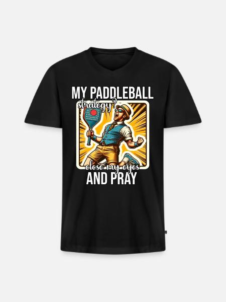 Lustiger Paddleball Spruch - Männer Premium Bio T-Shirt mit V-Ausschnitt - Schwarz