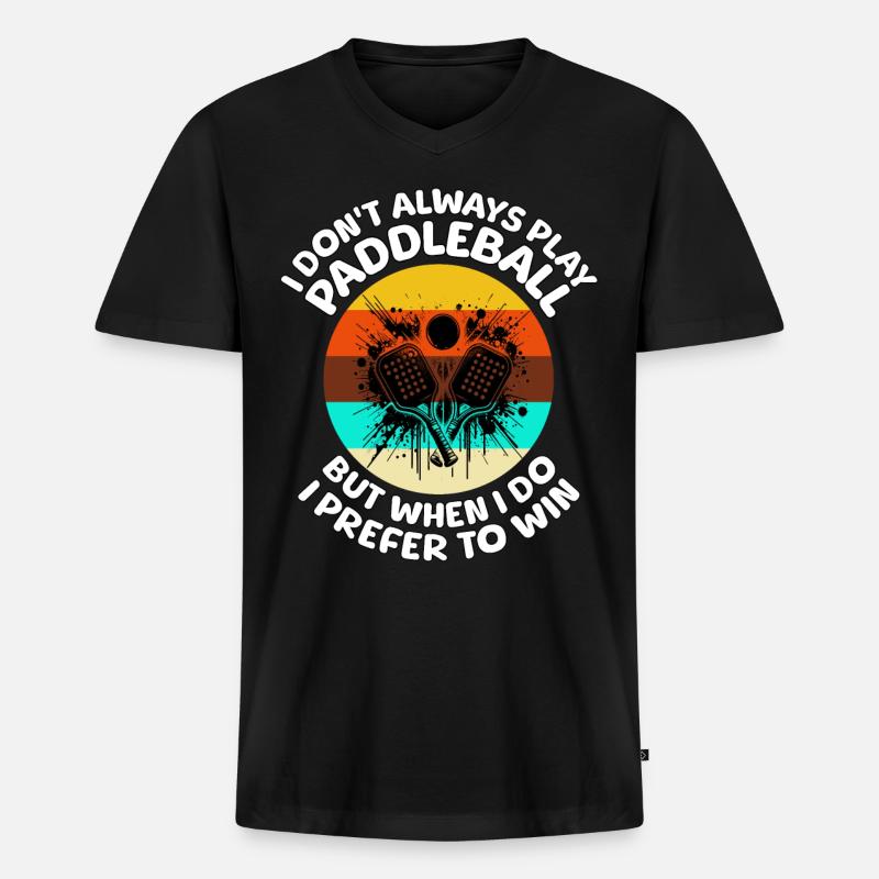 Paddleball Sprüche - Männer Premium Bio T-Shirt mit V-Ausschnitt - Schwarz
