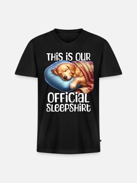Funny Retriever Sleep Shirt - Men's Premium Organic T-shirt with V-neck - black