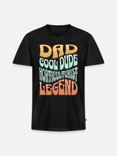 Papa Gartenbauer - Männer Premium Bio T-Shirt mit V-Ausschnitt - Schwarz