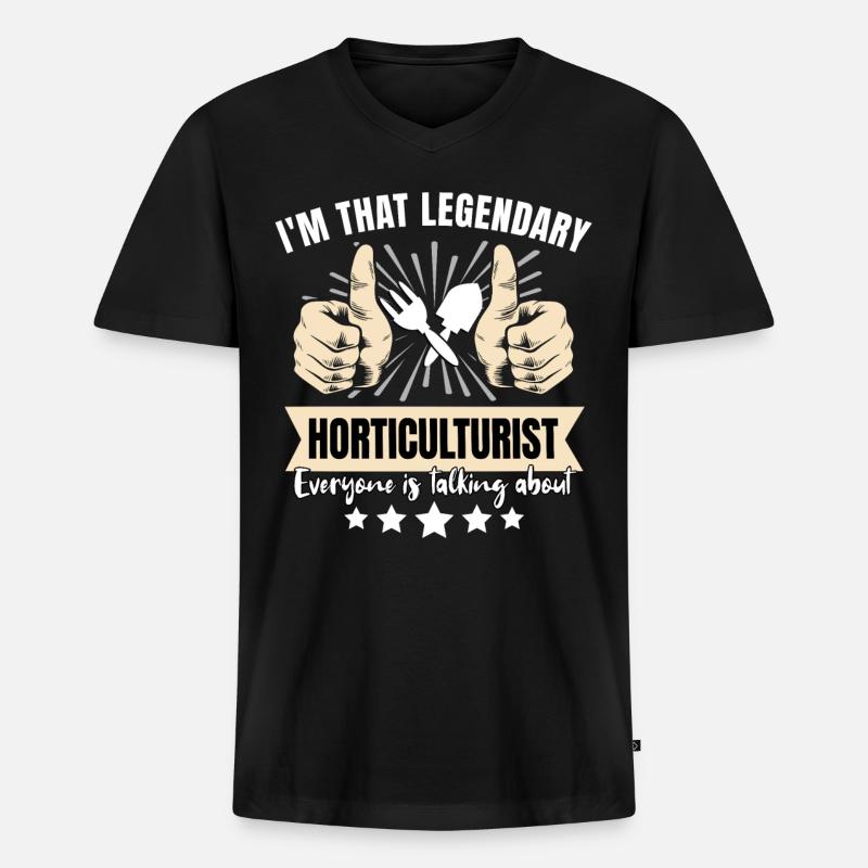 Legendärer Gartenbauer - Männer Premium Bio T-Shirt mit V-Ausschnitt - Schwarz