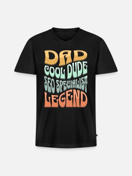 Dad SEO Manager - Men's Premium Organic T-shirt with V-neck - black
