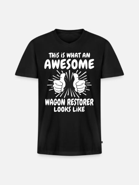 Weighing restorer - Men's Premium Organic T-shirt with V-neck - black