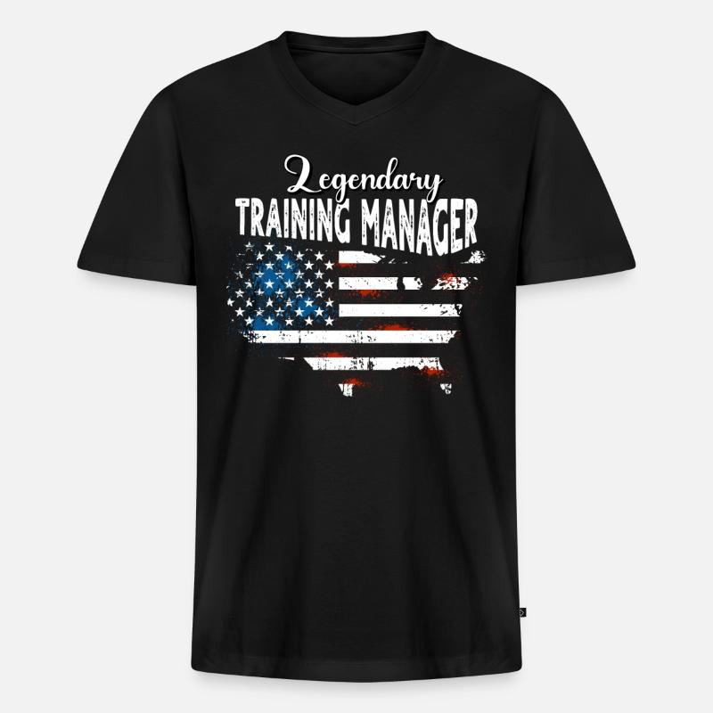 Schulungsleiter US - Männer Premium Bio T-Shirt mit V-Ausschnitt - Schwarz