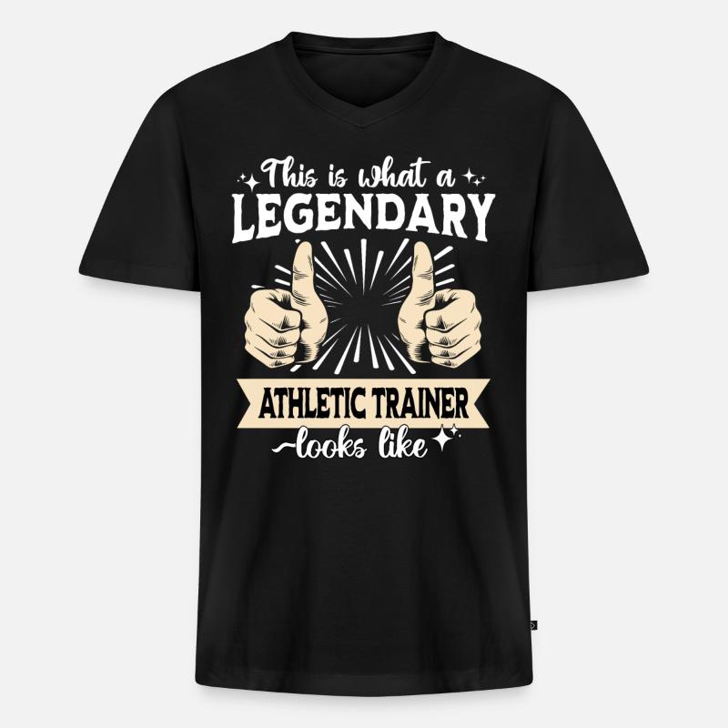 Legendärer Athletiktrainer - Männer Premium Bio T-Shirt mit V-Ausschnitt - Schwarz