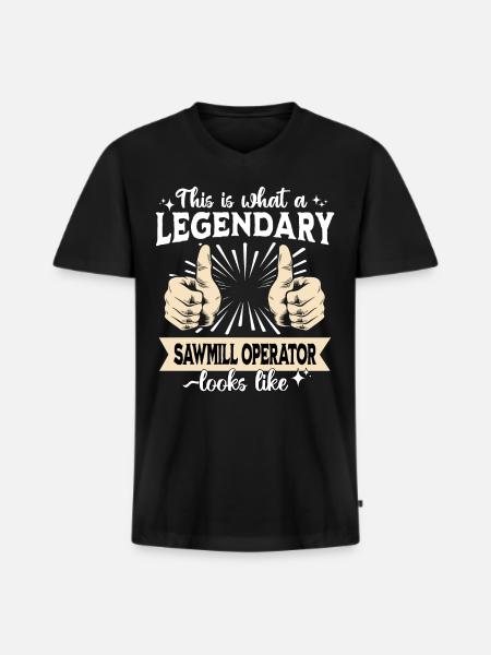 Legendary Sawmill Worker - Men's Premium Organic T-shirt with V-neck - black