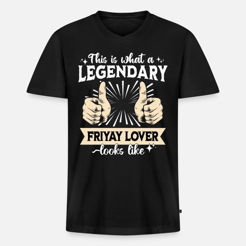 Legendärer Friyay - Männer Premium Bio T-Shirt mit V-Ausschnitt - Schwarz