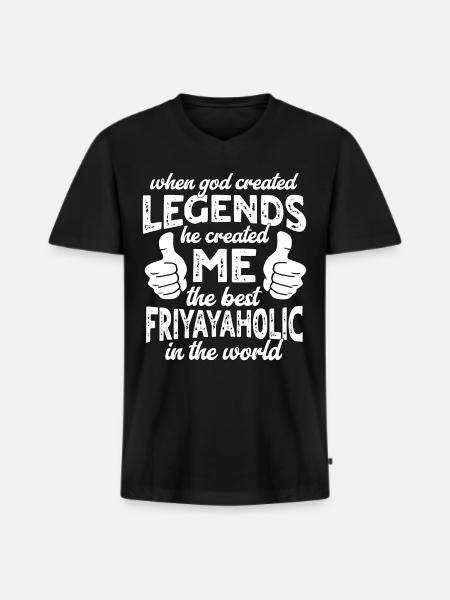 Best Friyayaholic Legend - Men's Premium Organic T-shirt with V-neck - black