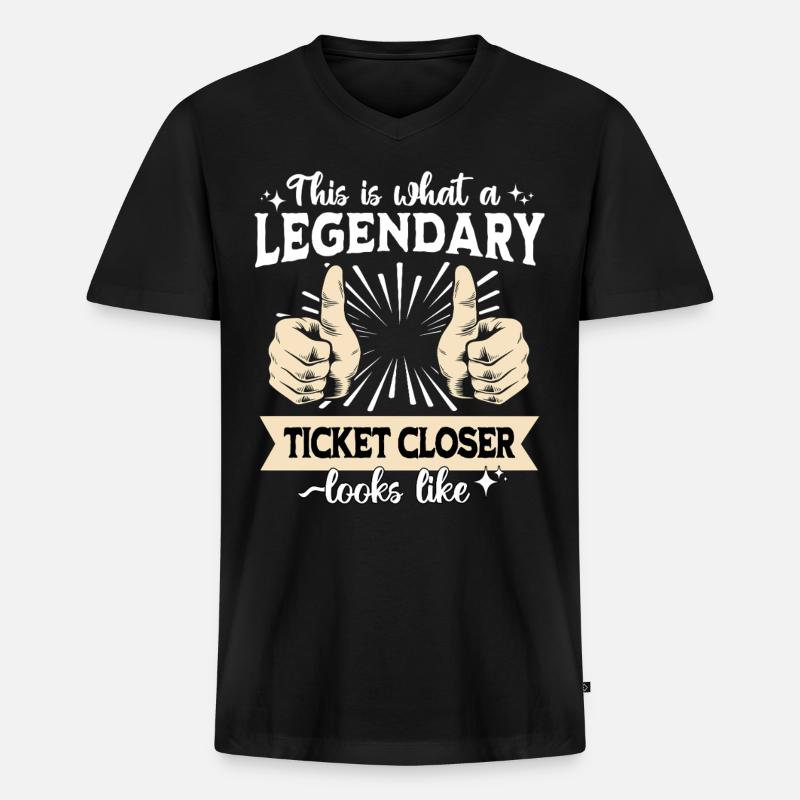 Legendärer IT Ticket - Männer Premium Bio T-Shirt mit V-Ausschnitt - Schwarz