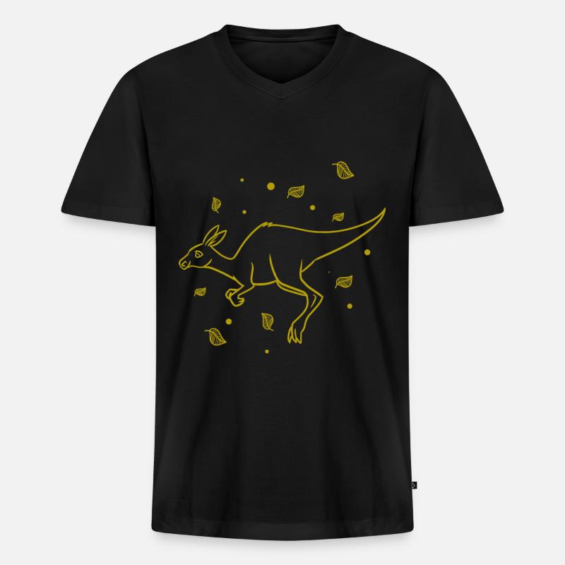 Känguru - Kangaroo - Australia - Outback - Männer Premium Bio T-Shirt mit V-Ausschnitt - Schwarz