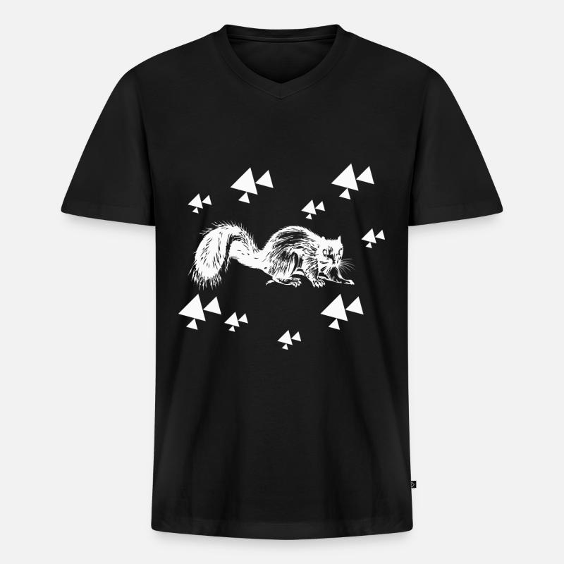 Eichhörnchen - Nagetier - Männer Premium Bio T-Shirt mit V-Ausschnitt - Schwarz