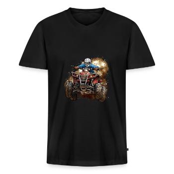 4 Reifen Quad ATV sport - Männer Premium Bio T-Shirt mit V-Ausschnitt - Schwarz - Vorne - Nico (187cm)