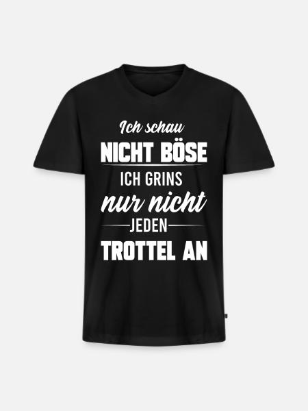 BÖSE TROTTEL, GESCHENK - Männer Premium Bio T-Shirt mit V-Ausschnitt - Schwarz