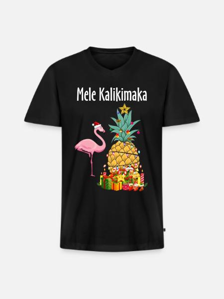 mele kalikimaka - Men's Premium Organic T-shirt with V-neck - black