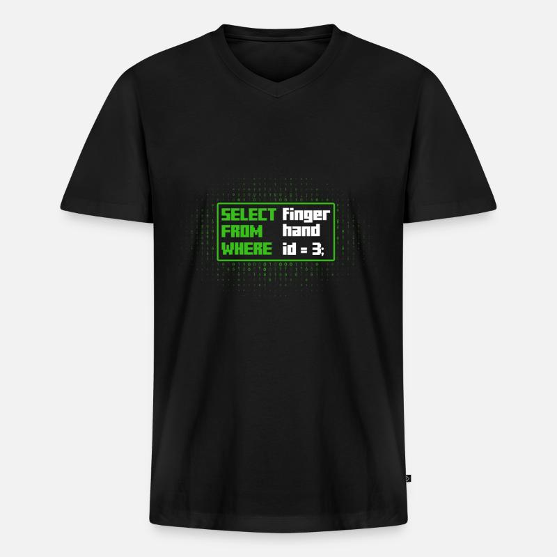 SELECT finger FROM hand Software-Entwickler - Männer Premium Bio T-Shirt mit V-Ausschnitt - Schwarz