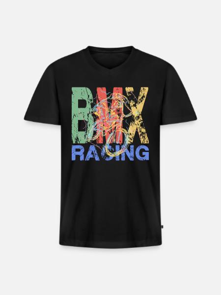 Courses de BMX - T-shirt encolure en V Premium bio Homme - noir