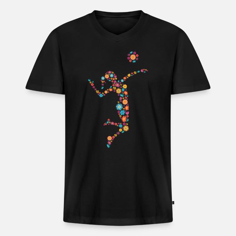 Volleyball Frau oder Mädchen - Männer Premium Bio T-Shirt mit V-Ausschnitt - Schwarz