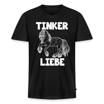 Tinker Liebe - Männer Premium Bio T-Shirt mit V-Ausschnitt - Schwarz - Vorne - Nico (187cm)