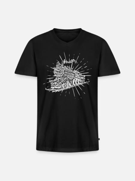 Music train - Men's Premium Organic T-shirt with V-neck - black