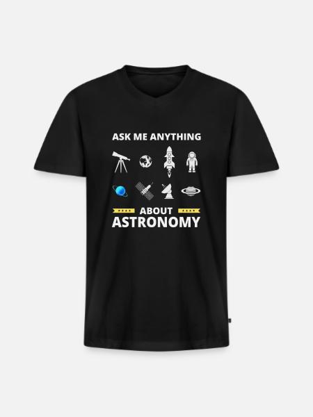 Astronomy Funny Gift - Men's Premium Organic T-shirt with V-neck - black