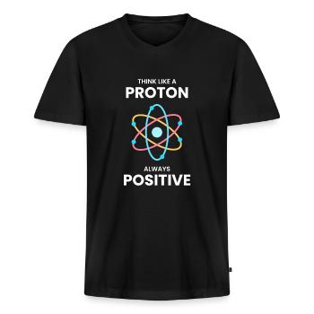 Wissenschaft - Männer Premium Bio T-Shirt mit V-Ausschnitt - Schwarz - Vorne - Nico (187cm)