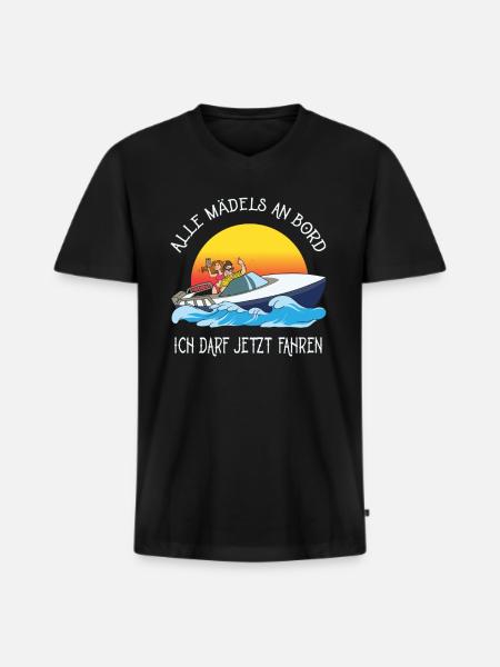 Boat license passed gift - Men's Premium Organic T-shirt with V-neck - black