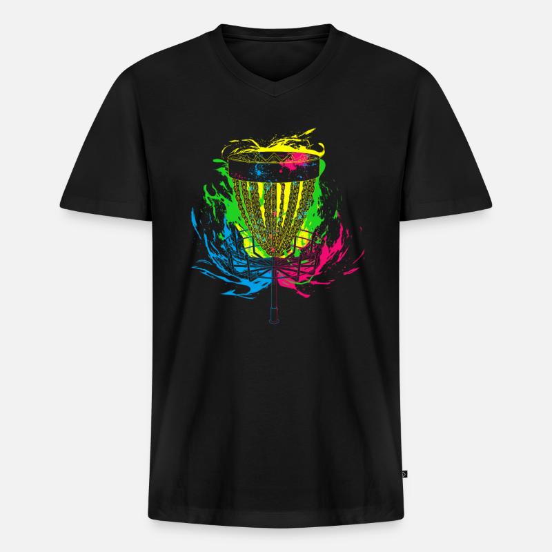 Splash Disc Golf - Männer Premium Bio T-Shirt mit V-Ausschnitt - Schwarz