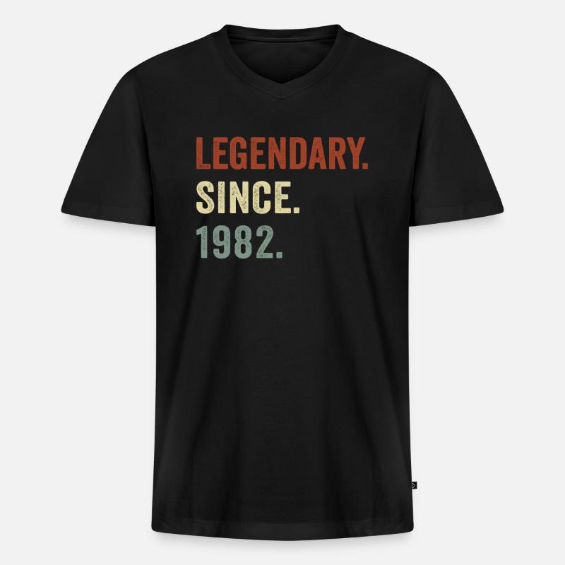 Seit 1982 legendär - Männer Premium Bio T-Shirt mit V-Ausschnitt - Schwarz