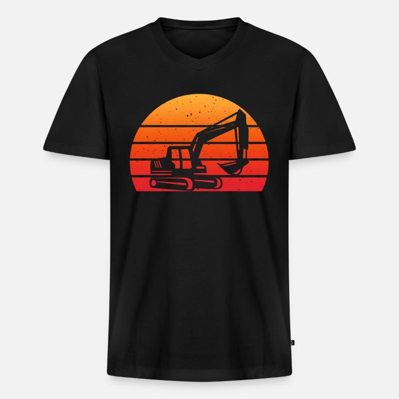 Baggerbagger - Männer Premium Bio T-Shirt mit V-Ausschnitt - Schwarz