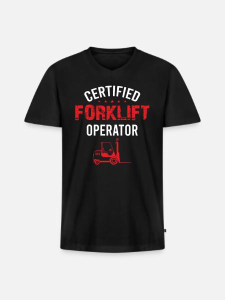 Certifierad truckförare - Truck Driver - Ekologisk premium-T-shirt med V-ringning herr - svart