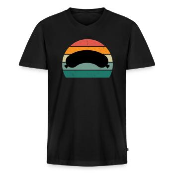 Butcher Fleischer Wurst rind Fleischerei Fleischerei Fleisch - Men's Premium Organic T-shirt with V-neck - black - Front - Nico (187cm)