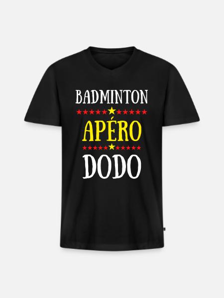 badminton apéro dodo - T-shirt encolure en V Premium bio Homme - noir