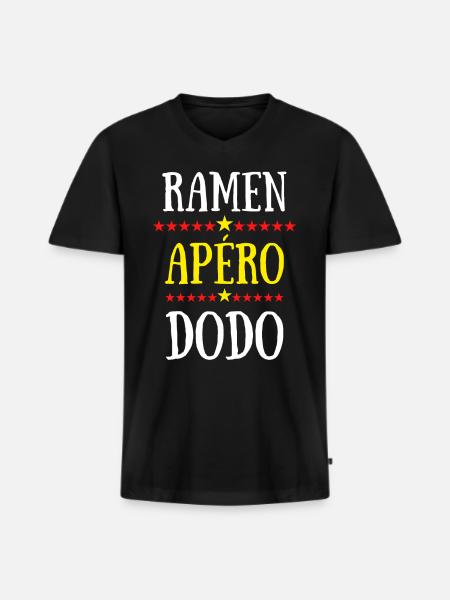 ramen apéro dodo - T-shirt encolure en V Premium bio Homme - noir