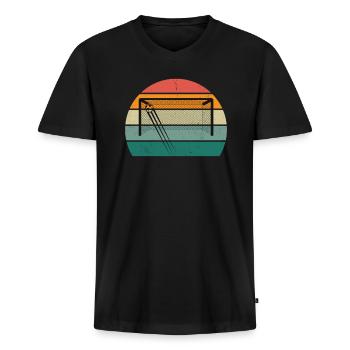 footballer ball player player player football - Men's Premium Organic T-shirt with V-neck - black - Front - Nico (187cm)