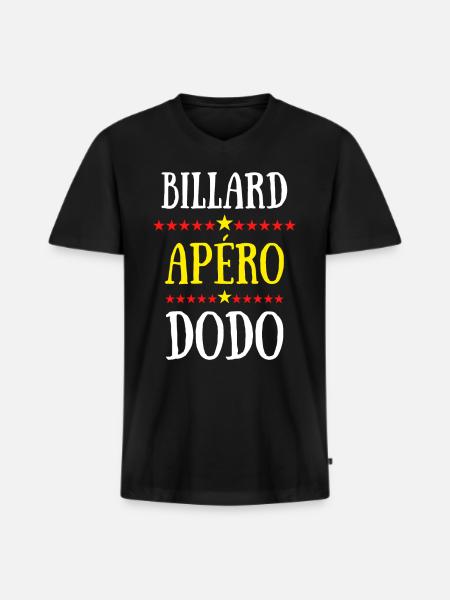 billard apéro dodo - T-shirt encolure en V Premium bio Homme - noir