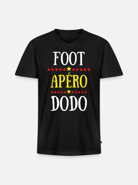 Foot apéro dodo - T-shirt encolure en V Premium bio Homme - noir
