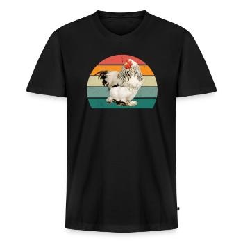 Rooster Hen Egg Eggs Chicks Chicken Coop Stall Chicken Chicken - Men's Premium Organic T-shirt with V-neck - black - Front - Nico (187cm)
