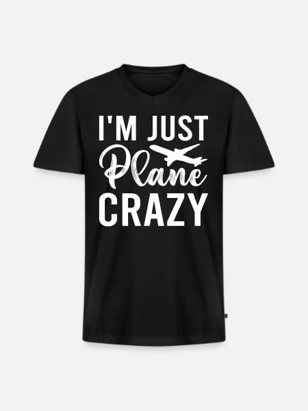 I'm Just Plane Crazy Model Kit Builders Aircraft - Männer Premium Bio T-Shirt mit V-Ausschnitt - Schwarz