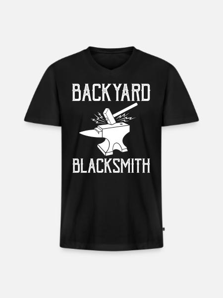Backyard Blacksmith Ironsmith - Men's Premium Organic T-shirt with V-neck - black