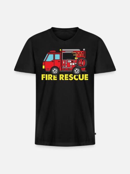 Firefighter - Fire Rescue - Men's Premium Organic T-shirt with V-neck - black