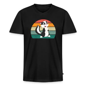 Skunks stink mammals defend skunk - Men's Premium Organic T-shirt with V-neck - black - Front - Nico (187cm)