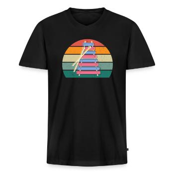 xylofon xylofon spieler musik spielerin xylofonist - Männer Premium Bio T-Shirt mit V-Ausschnitt - Schwarz - Vorne - Nico (187cm)