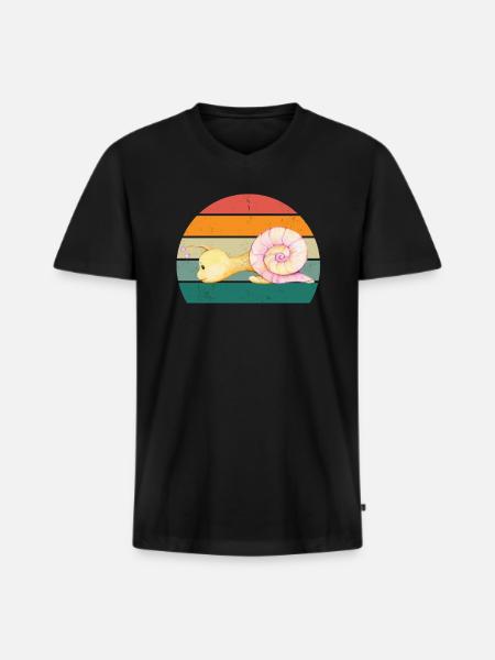 Slug insekter Slug shell Nudibranch - Premium økologisk T-shirt med V-hals til mænd - sort