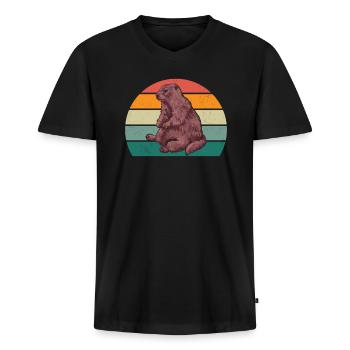 Rodents Rodents Hamster Rat Mouse Squirrel - Men's Premium Organic T-shirt with V-neck - black - Front - Nico (187cm)