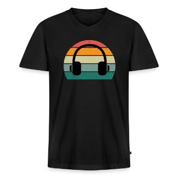 Musicien Musicien Jouer de la musique Faire de la musique Musique - T-shirt encolure en V Premium bio Homme - noir - Devant - Nico (187cm)